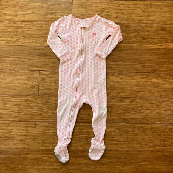 Carter’s Pink Flowers Footie Sleeper, Size 18M - Picture 1 of 6